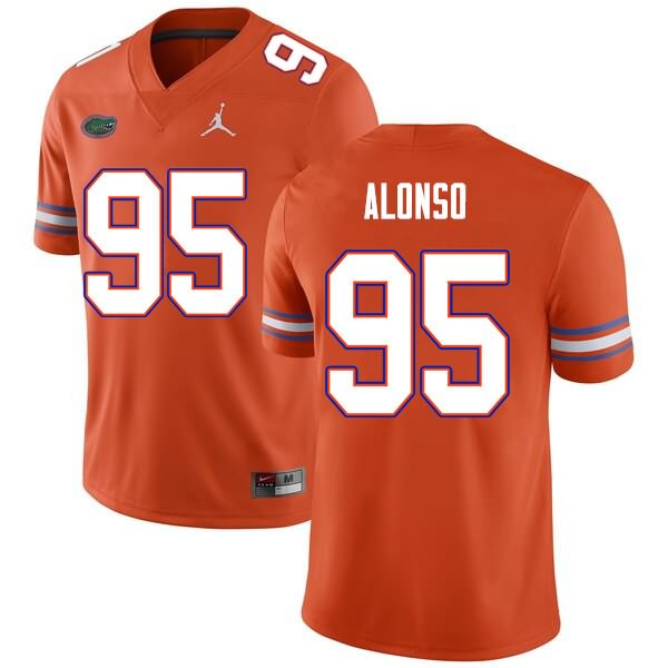 Men's NCAA Florida Gators Lucas Alonso #95 Stitched Authentic Nike Orange College Football Jersey HWZ0265QB